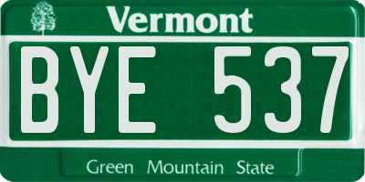 VT license plate BYE537