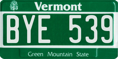 VT license plate BYE539