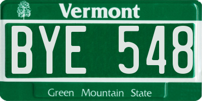VT license plate BYE548