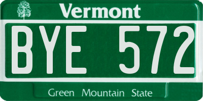 VT license plate BYE572