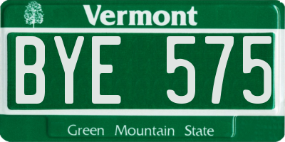VT license plate BYE575