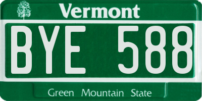 VT license plate BYE588