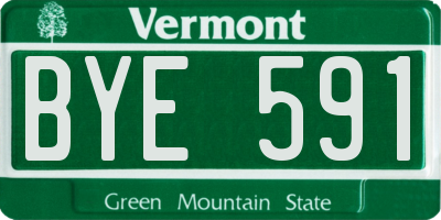 VT license plate BYE591
