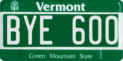 VT license plate BYE600