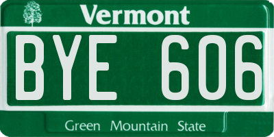 VT license plate BYE606