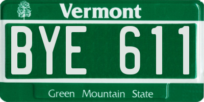 VT license plate BYE611