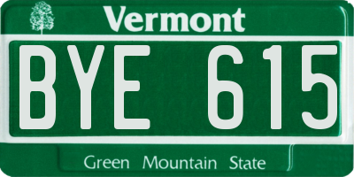 VT license plate BYE615