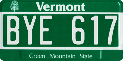 VT license plate BYE617