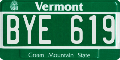 VT license plate BYE619