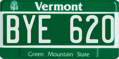 VT license plate BYE620