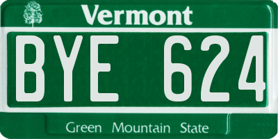 VT license plate BYE624
