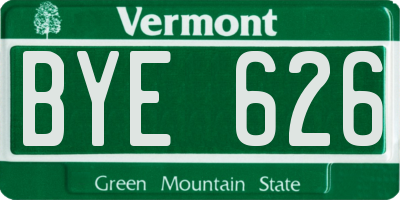 VT license plate BYE626