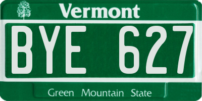 VT license plate BYE627
