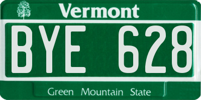 VT license plate BYE628