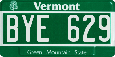 VT license plate BYE629