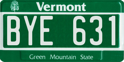VT license plate BYE631