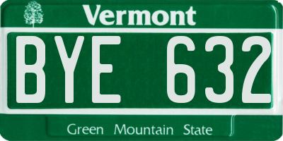 VT license plate BYE632