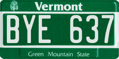 VT license plate BYE637