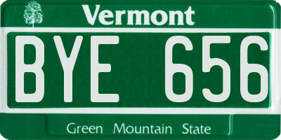 VT license plate BYE656