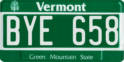 VT license plate BYE658