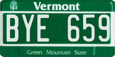 VT license plate BYE659