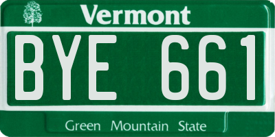 VT license plate BYE661