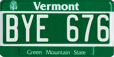 VT license plate BYE676