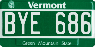 VT license plate BYE686