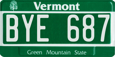 VT license plate BYE687
