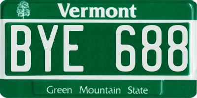 VT license plate BYE688