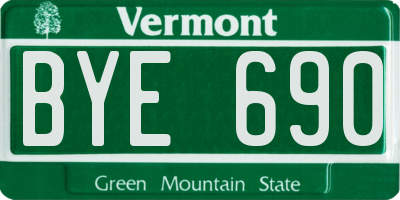 VT license plate BYE690
