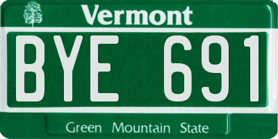 VT license plate BYE691