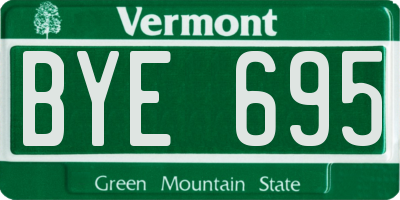 VT license plate BYE695