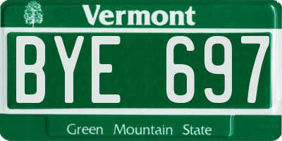 VT license plate BYE697