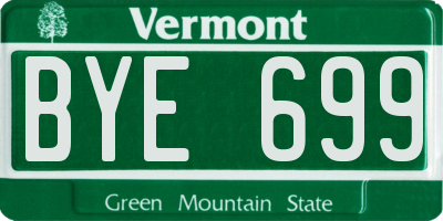 VT license plate BYE699