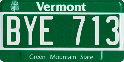 VT license plate BYE713