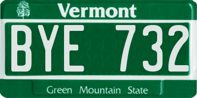 VT license plate BYE732