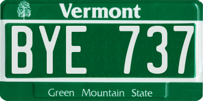 VT license plate BYE737