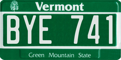 VT license plate BYE741