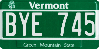 VT license plate BYE745