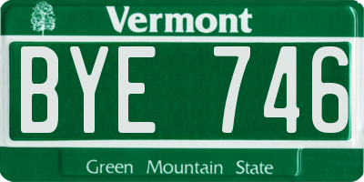 VT license plate BYE746