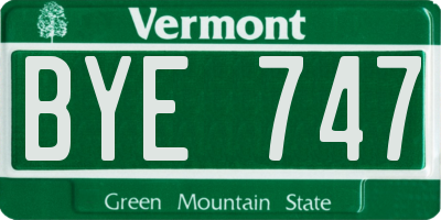 VT license plate BYE747