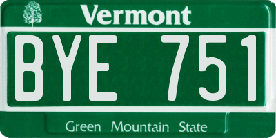 VT license plate BYE751