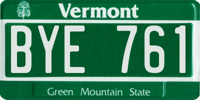 VT license plate BYE761