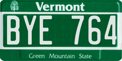 VT license plate BYE764