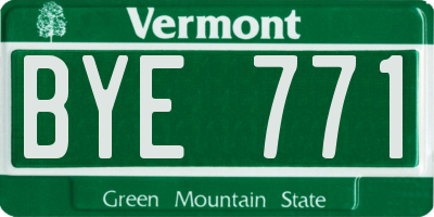 VT license plate BYE771