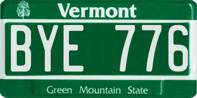 VT license plate BYE776