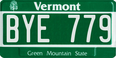 VT license plate BYE779