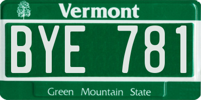 VT license plate BYE781