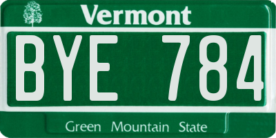 VT license plate BYE784